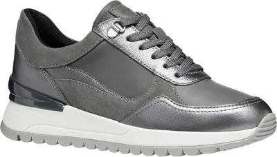 Produktbild von Geox - "Desya" Sneaker für Damen, Leder FS12222 (39,5 EU) (Dunkelgrau/Metallisches Blaugrau)