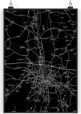 Produktbild von Mr. & Mrs. Panda Bild Gersthofen DIN A4 - Geschenk, wanddeko, kunstdruck poster, Wandbild, drucke, Stadt, Dorf Karte Landkarte Map Stadtplan