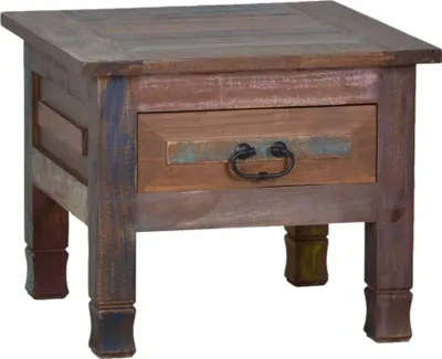 Produktbild von MiaMöbel Beistelltisch Cancun 55x45x55 cm Shabby Chic Massivholz Pinie Bunt
