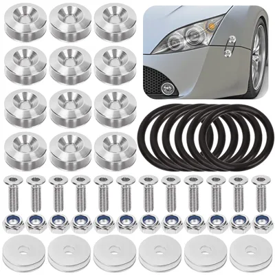 Productafbeelding van 54 stuks - 3 paar Zilveren Snelsluiterset Aluminium Bumperclips