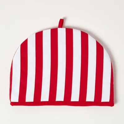 Immagine prodotto di HOMESCAPES Scalda teiera a righe larghe rosso Design Tea Cosy