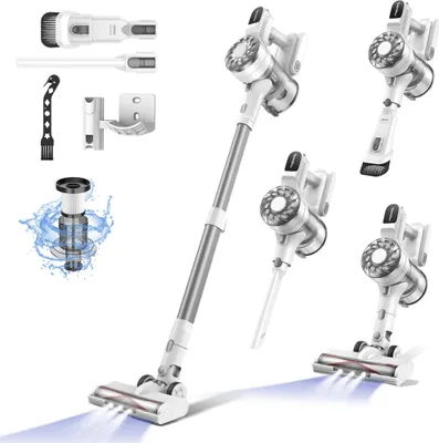 Immagine prodotto di Aspirapolvere senza fili Teendow V08 Pro - Potenza 250 W, aspirazione 25.000 Pa, autonomia di 35 minuti, peso 2,85 kg - Bianco
