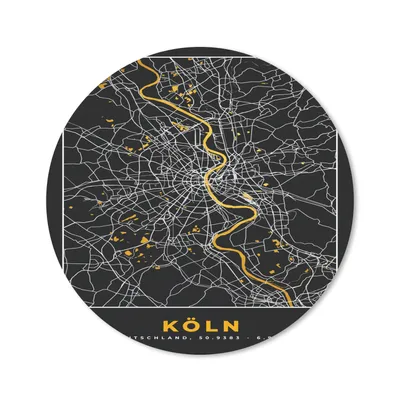 Produktbild von MuchoWow® Mauspad Mousepad Köln - Gold - Karte - Deutschland 50x50 cm - Mousepads - Maus Mat - Pad - Mausunterlage - Vinyl