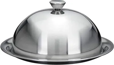 Image de Plateau de pied avec assiette Coupelle de service Couvercle de service Ø 25 cm Cloche à fromage