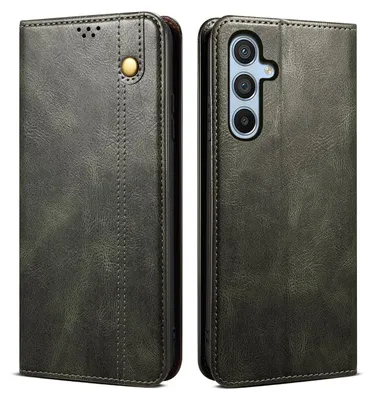 Immagine prodotto di Custodia per Samsung Galaxy S25 in pelle flip case portafoglio con funzione stand verde