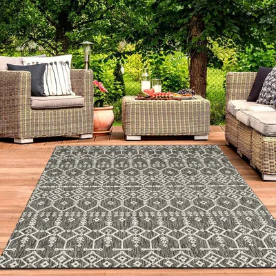 Produktbild von Vimoda Homestyle Flachgewebe-Teppich, 80x150 cm, 100% Polypropylen, waschbar, für Innen- und Außenbereich, für Fußbodenheizung geeignet, STANDARD 100, mit seidigem Glanz