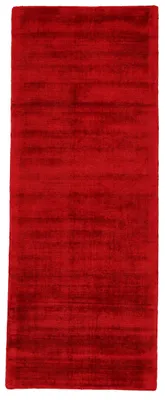 Produktbild von Viskoseteppich AVA Läufer Rot 80x400 cm | Moderner Teppich für Wohn- und Schlafzimmer