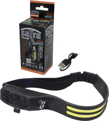 Immagine prodotto di Torcia lampada frontale ricaricabile a LED COB 3-5w 350 lm, con sensore di movimento Satra