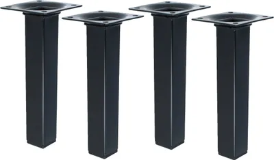 Produktbild von Möbelfüsse Schwarz 4er Set Möbelbeine Eckig Tischbeine Tischfüße Möbelstützen modern Höhe 150mm