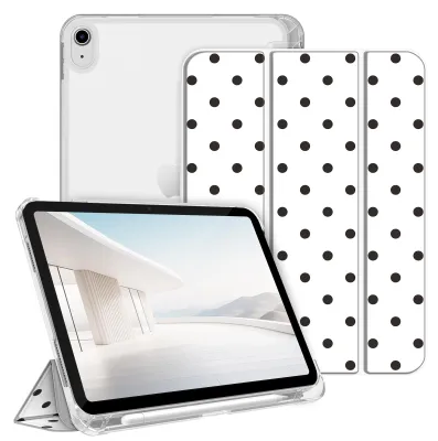 Produktbild von Fintie Hülle für iPad (A16) 11./10. Generation (2025/2022) mit Stifthalter – ultradünne, leichte Schutzhülle mit Hart-PC, Transparente Rückseite, Weißen Punkten