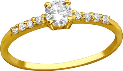 Produktbild von Solitär Ring gold: 925 Silber Ring mit Zirkonia Steinen 54 (17.2 mm Ø)