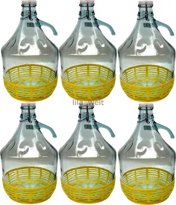 Produktbild von 6 STÜCK Bügelflaschen Gärballon Glasballon Weinballon 5L mit Bügelverschluss