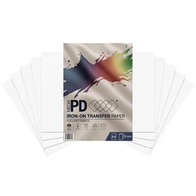 Produktbild von PD Media Bügeltransferpapier A4 für helle Textilien, Inkjet, 10 Blatt