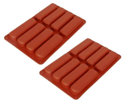 Image de 2 moules en silicone pour barres de céréales, brownies, chocolats, antiadhésifs, lavables au lave-vaisselle
