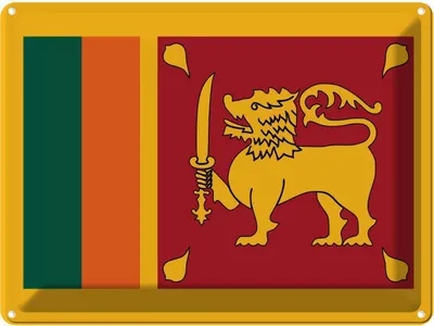 Produktbild von vianmo Blechschild 30x40 cm Sri Lankas Lanka Flagge Fahne Wappen