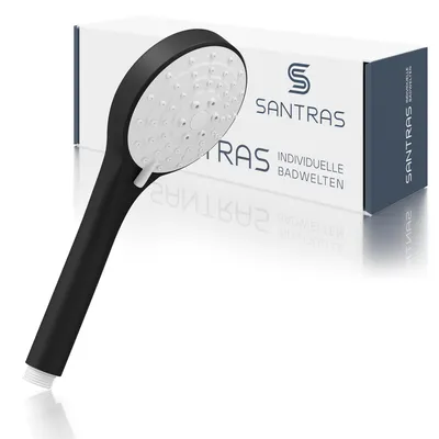Produktbild von SANTRAS® Handbrause in Schwarz-Matt - dreifach verstellbarer Duschkopf