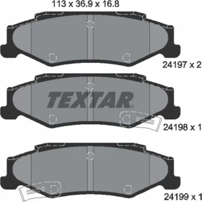 Produktbild von TEXTAR Bremsbeläge Satz Hinten für CHEVROLET CORVETTE (C6) 2419701