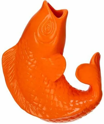 Immagine prodotto di Gift Company Vase Mamsell Koi XS, Dekovase in Fisch-Form, Steingut, Neon Orange, H 15.5 cm, 1214302085