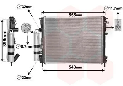 Produktbild von VAN WEZEL Kühlmodul 4300M323 für RENAULT CLIO II (BB0/1/2, CB0/1/2)