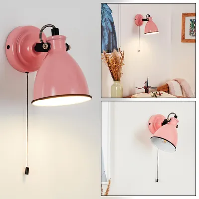 Produktbild von Spadacenta »Spadacenta« Wandlampe, Metall, Pink glänzend/Weiß/Schwarz