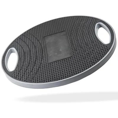 Produktbild von Matchu Sports Balance Board mit Griff Ø 42 cm, 130 kg Belastbarkeit, Schwarz, Grau - rutschfestes Wackelbrett - Balancebrett - Wippbrett