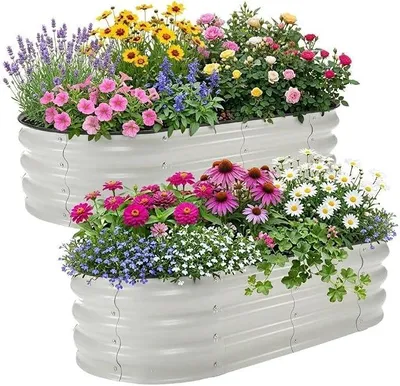 Produktbild von Hochbeet Metall,Wetterfester Pflanzkasten/Pflanzkübel Für Garten