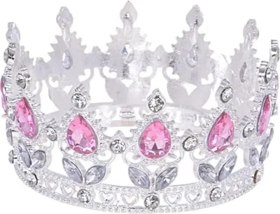 Produktbild von Krone Tortendeko silber rosa Topper 8cm