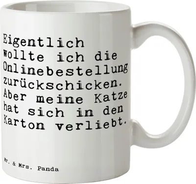 Produktbild von Mr. & Mrs. Panda Pott Eigentlich wollte ich die... - Weiß - Geschenk, lustig, Keramiktasse, Becher, Teetasse, Herrchen, Bestellung, Kaffeetasse, Tasse, Tier, witzig