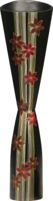 Produktbild von Mangoholzvase Bodenvase Flower H91 cm Designvase, Deko, Dekoration, Dekovase, Holzvase, Holz schwarz