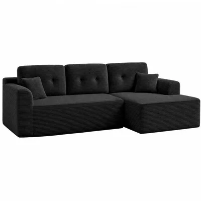 Produktbild von VASAGLE Modulares Sofa, Ecksofa mit Liege rechts, 242 cm breit, vakuumverpackt, keine Montage erforderlich, Schwarz