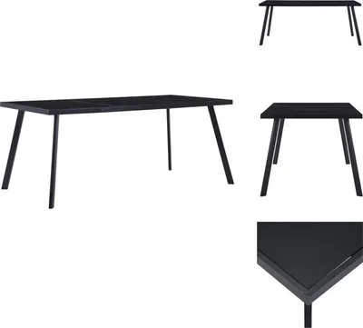 Zdjęcie produktu dla vidaXL Stół do jadalni czarny 160 x 80 x 75 cm szkło hartowane - Stoły do jadalni