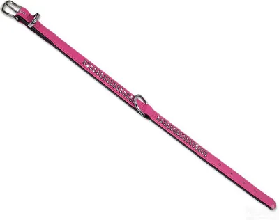 Produktbild von Nobby Crystal, Hund, Standardkragen, Schwarz, Fuchsie, Kunstleder, Einfarbig, M