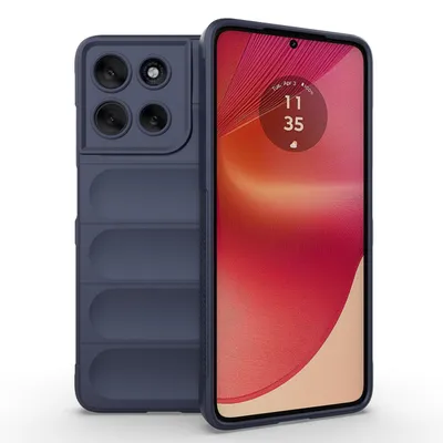 Productafbeelding van MobyDefend Hoesje - Geschikt voor Motorola Moto G56  -  TPU Gripcase - Blauw