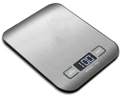 Produktbild von Küchenwaage, hochpräzise elektronische 1-g-Waage aus Edelstahl mit LCD-Display zum Backen und Kochen
