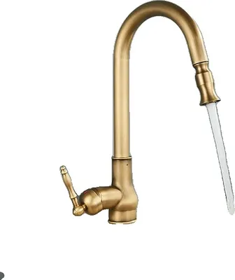 Immagine prodotto di Rubinetto da cucina, ottone antico, estraibile, comando a una mano, ottone antico B
