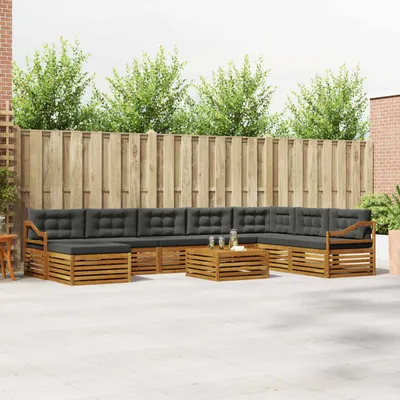 Produktbild von "Neues Produkt" Sofagarnituren - CLORIS - Terrassen-Sofa - 9 pcs - Natur und Anthrazit Massivholz Akazie - Modern Gartensofas V1559