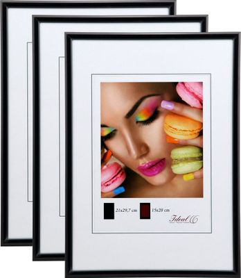 New Lifestyle Set Bilderrahmen Wanddeko Collage Poster Rahmen 2er 3er 5er Pack - Farbe: 3er Pack Schwarz | Format: 40x60