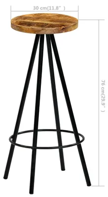 Produktbild von vidaXL Barhocker 2 Stk. Massivholz Mango