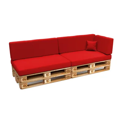 Immagine prodotto di POKAR Cuscini per pallet Cuscini per pallet con rivestimento rimovibile Divano per pallet, Dimensione: Set di 6, Colore: Rosso - Impermeabile