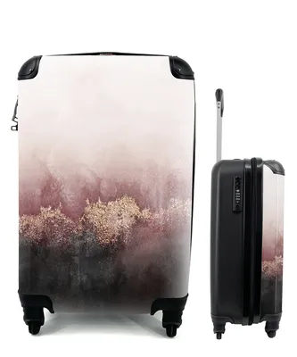 Produktbild von MuchoWow® Koffer Handgepäck Trolley Rollkoffer Kleine Reisekoffer mit 4 Rollen - Glitter - Gold - Abstrakt - Cabin Size < 55x40x23 cm & 55x40x20 cm - Fotokoffer - Kabinenkoffer - Boardgepäck - Reise-Box - Reisekoffer - Reisegepäck - Koffer mit Bild - Trolley für Kinder