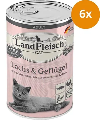 Produktbild von Landfleisch Cat Adult Gelee mit Lachs & Geflügel 400 g