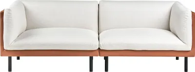 Produktbild von BELIANI Sofa Braun und Cremeweiß Stoff 3-Sitzer Gepolstert mit Schwarzen Metallbeinen Modernes Design Couch Wohnzimmermöbel