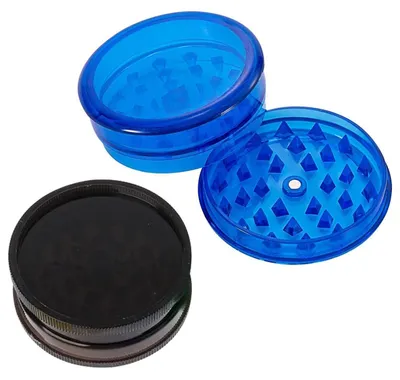 Productafbeelding van Set van 2 kunststof maalbekers, 60 mm, 3-delig, blauw en zwart