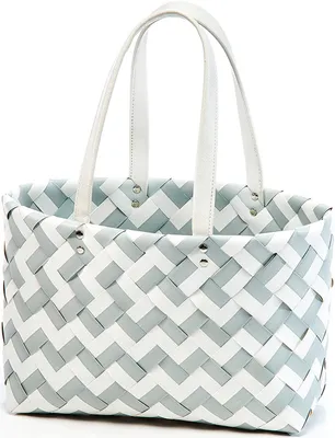 Produktbild von Kobolo Einkaufstasche ZIGZAG XL geflochten Kunststoff  - Shopper Tasche Einkaufskorb Damentasche Umhängetasche Handtasche Schultertasche Korb Körbe