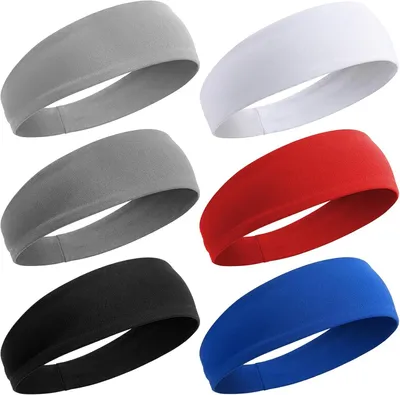 Imagen del producto de Conjunto de 6 cintas para el pelo para niños, transpirables, elásticas, de poliéster y Elasthan, ideales para deportes