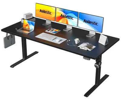 Elektrisch höhenverstellbarer Schreibtisch 160x80 cm, schwarz