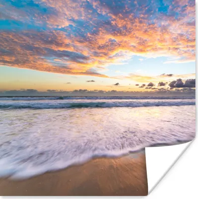 Produktbild von MuchoWow® Poster Strand - Wolken - Wasser 75x75 cm - Wand Dekoration