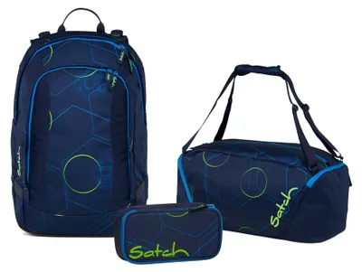 Produktbild von Satch, Schulrucksack-Set AIR Blue Tech 3-teilig, ab 5. Klasse