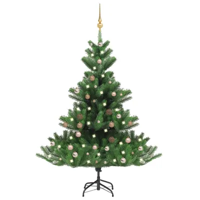 Image de Maison Exclusive - Sapin de Noël artificiel Nordmann avec LED et boules, vert, 180 cm