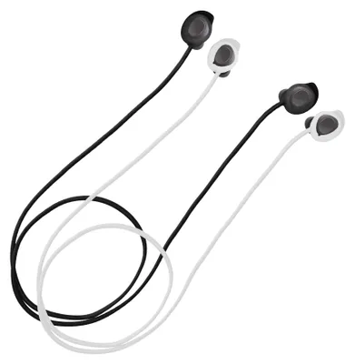 Produktbild von kwmobile 2x Halteband kompatibel mit Samsung Galaxy Buds FE Headphones - Kopfhörer Halter Band Strap in Schwarz Weiß